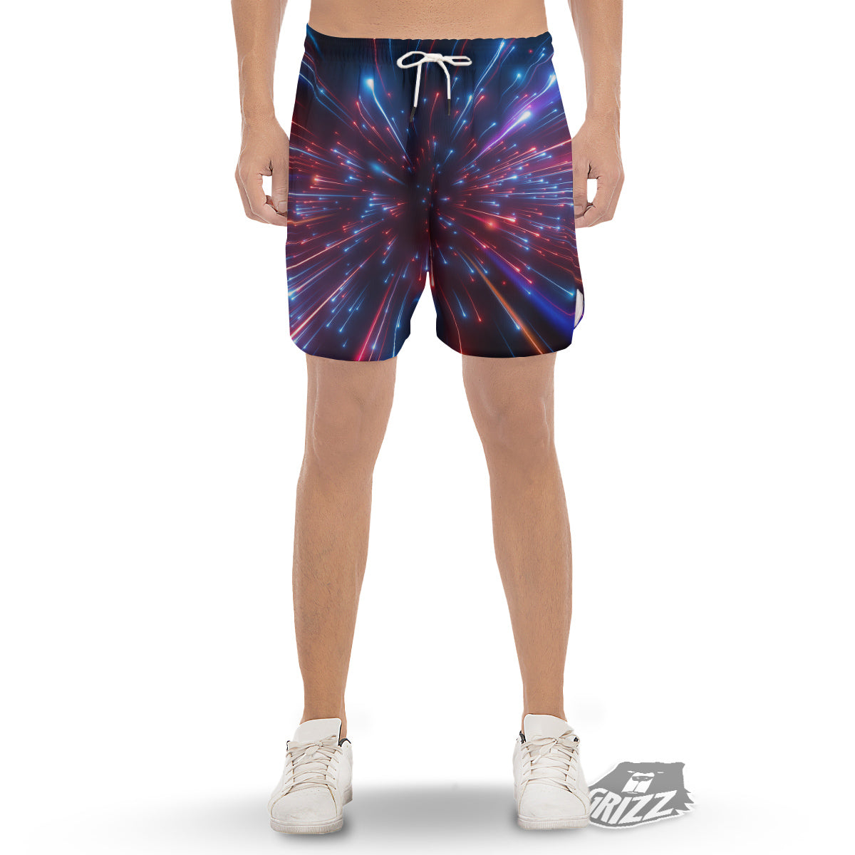 Hyperspace Cosmic Print Men's Gym Shorts-grizzshop
