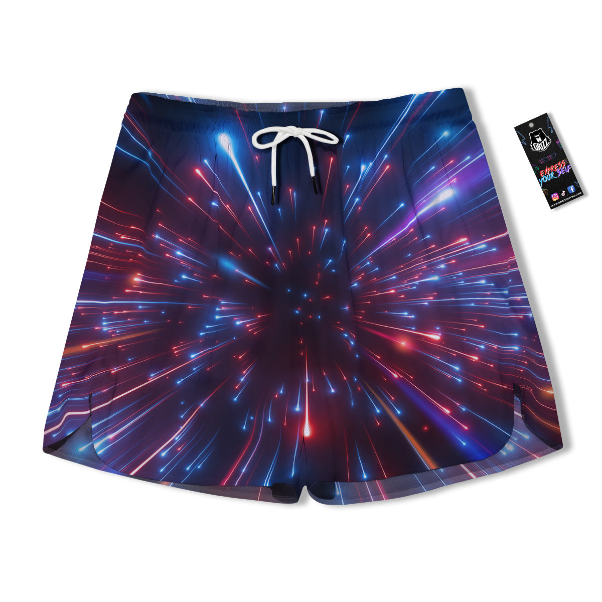 Hyperspace Cosmic Print Men's Running Shorts-grizzshop