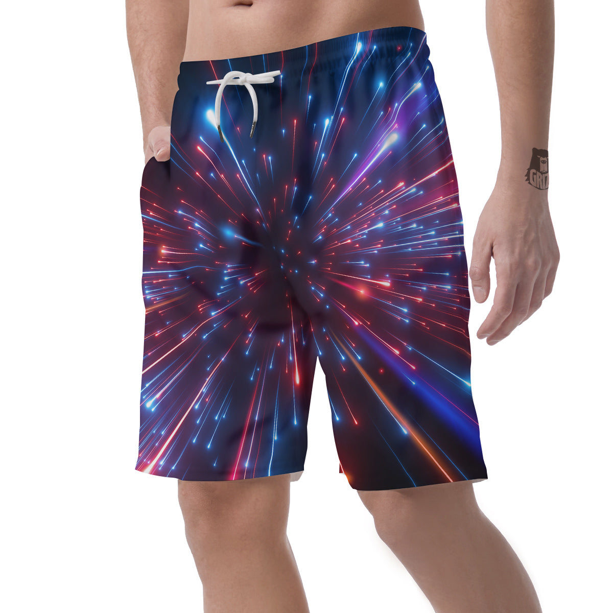Hyperspace Cosmic Print Men's Shorts-grizzshop
