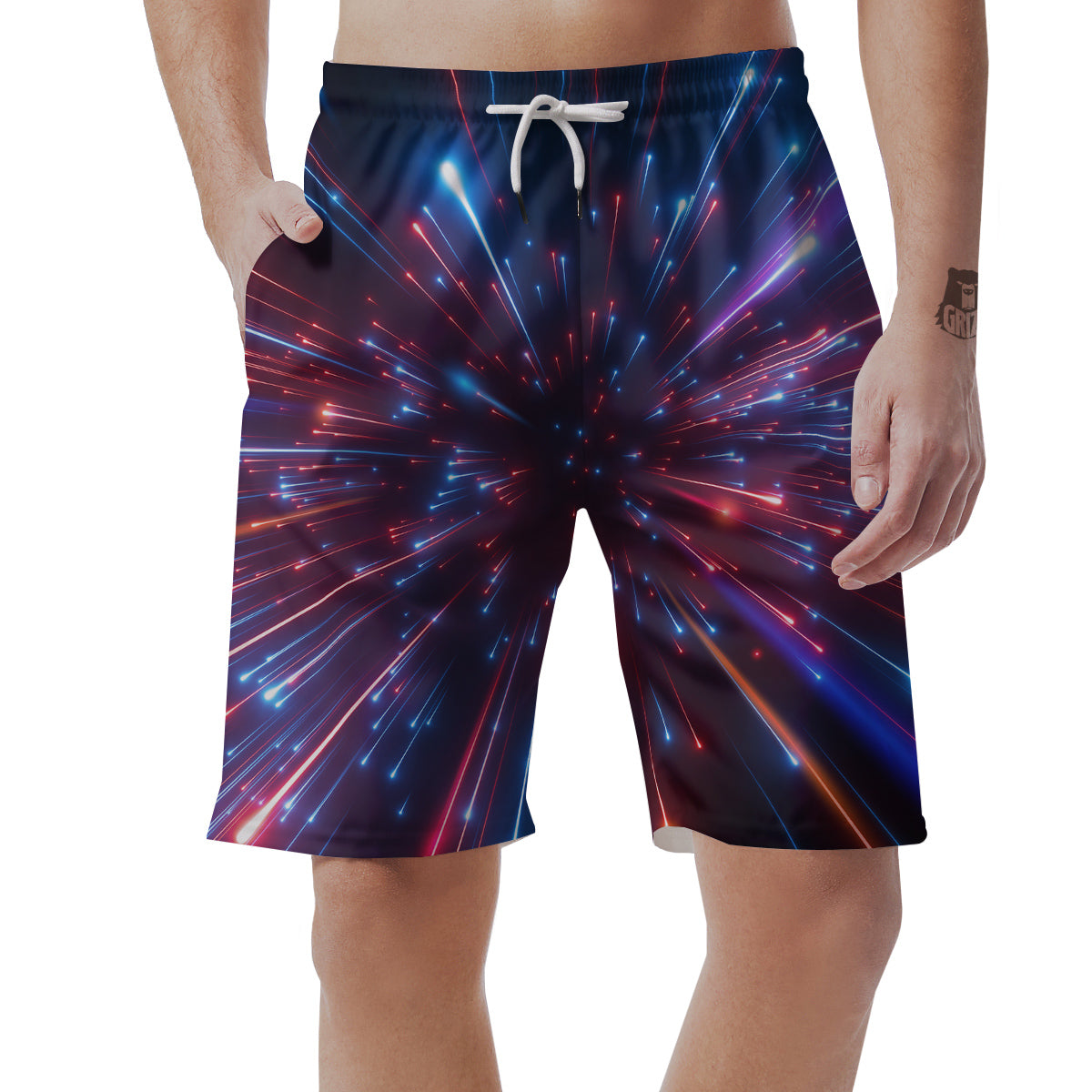 Hyperspace Cosmic Print Men's Shorts-grizzshop