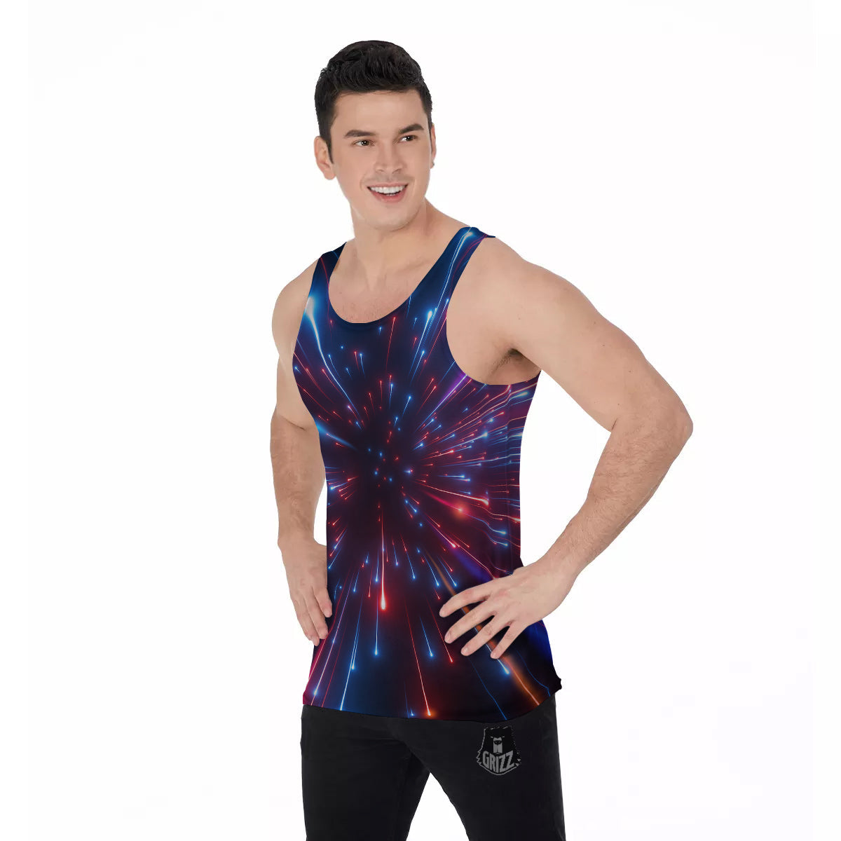 Hyperspace Cosmic Print Men's Tank Top-grizzshop