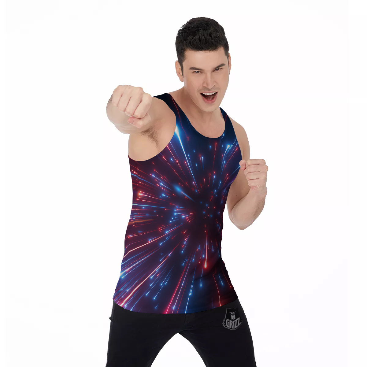 Hyperspace Cosmic Print Men's Tank Top-grizzshop