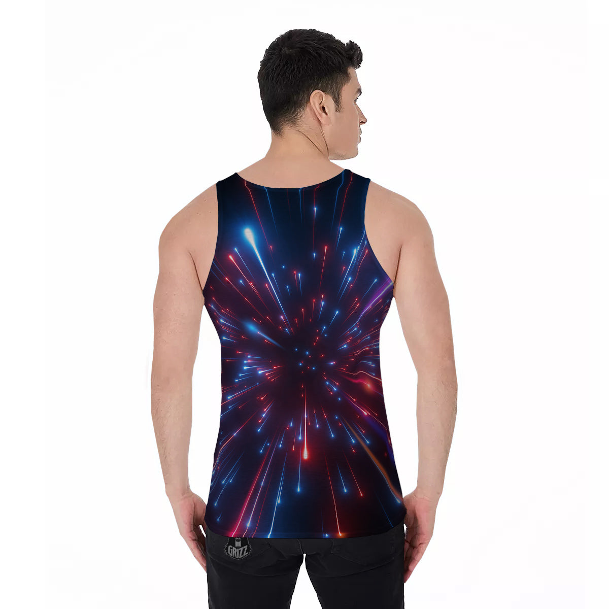 Hyperspace Cosmic Print Men's Tank Top-grizzshop