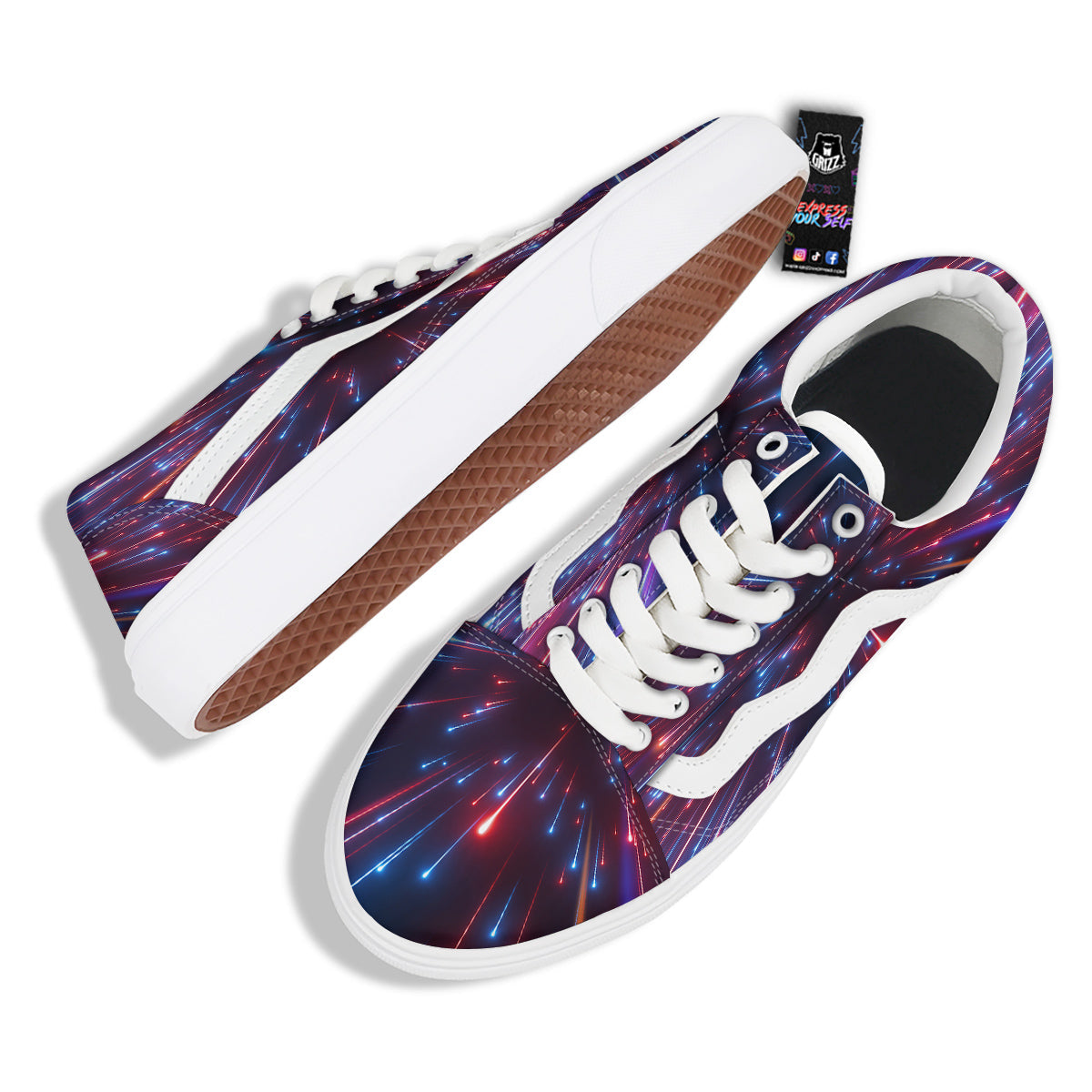 Hyperspace Cosmic Print Skate Shoes-grizzshop