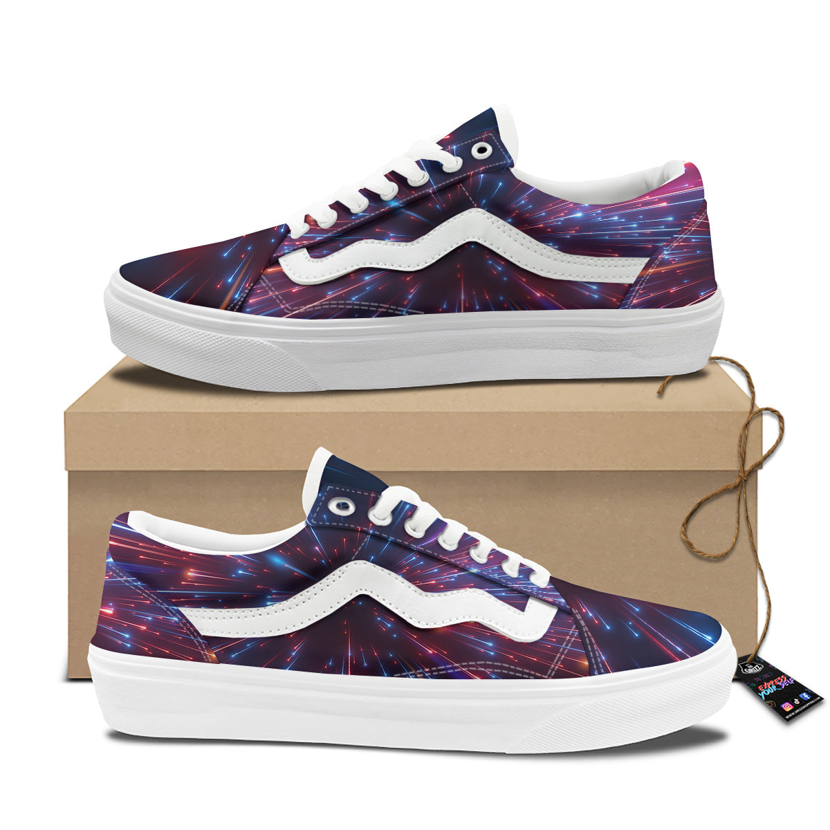 Hyperspace Cosmic Print Skate Shoes-grizzshop