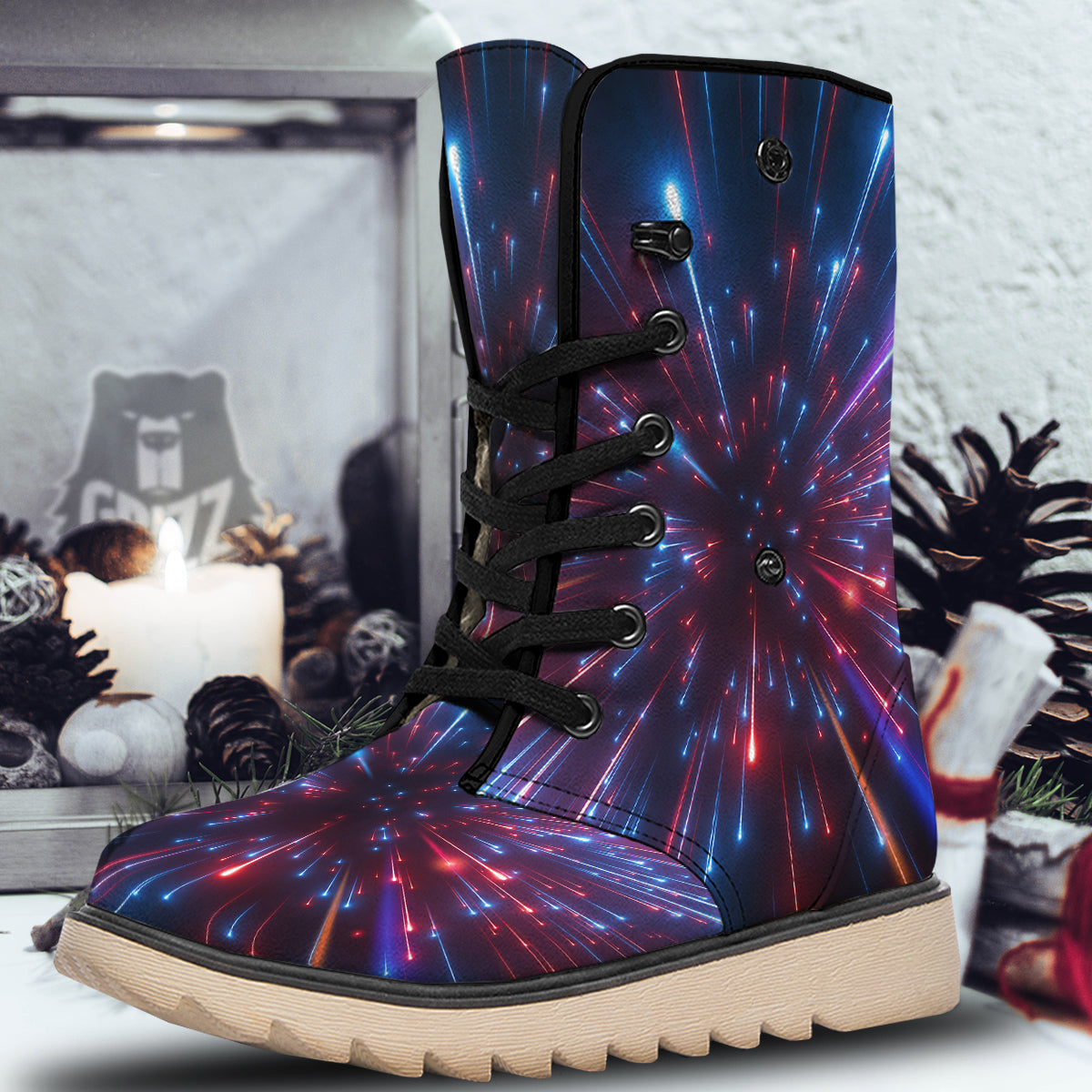 Hyperspace Cosmic Print Snow Boots-grizzshop