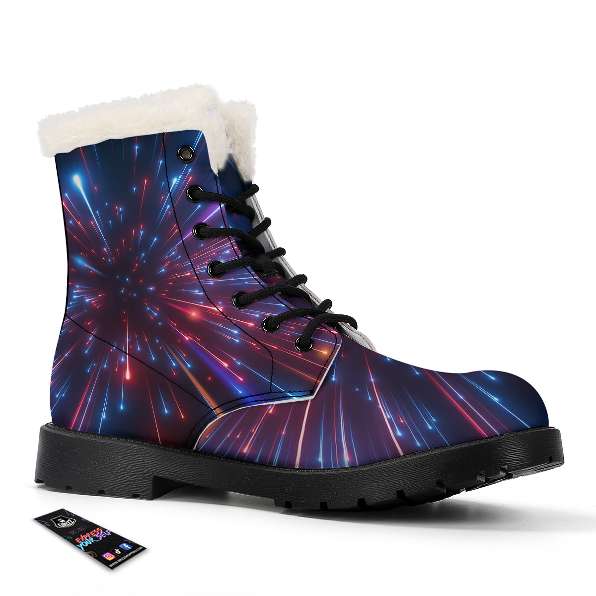 Hyperspace Cosmic Print Winter Boots-grizzshop