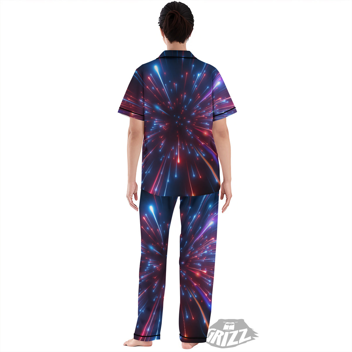 Hyperspace Cosmic Print Women's Pajamas Set-grizzshop