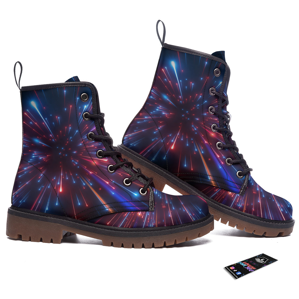 Hyperspace Cosmic Print Work Boots-grizzshop