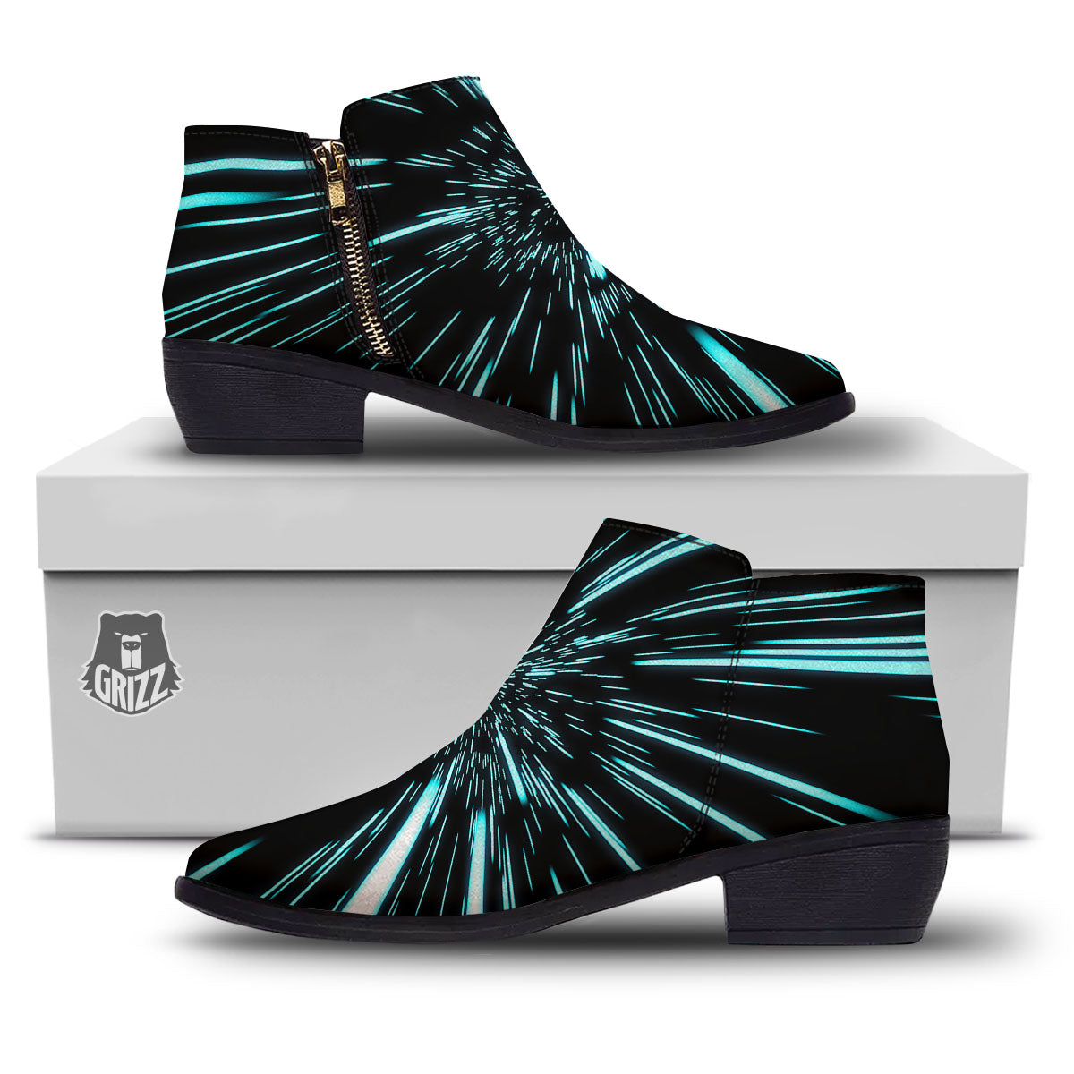 Hyperspace Galaxy Print Ankle Boots-grizzshop