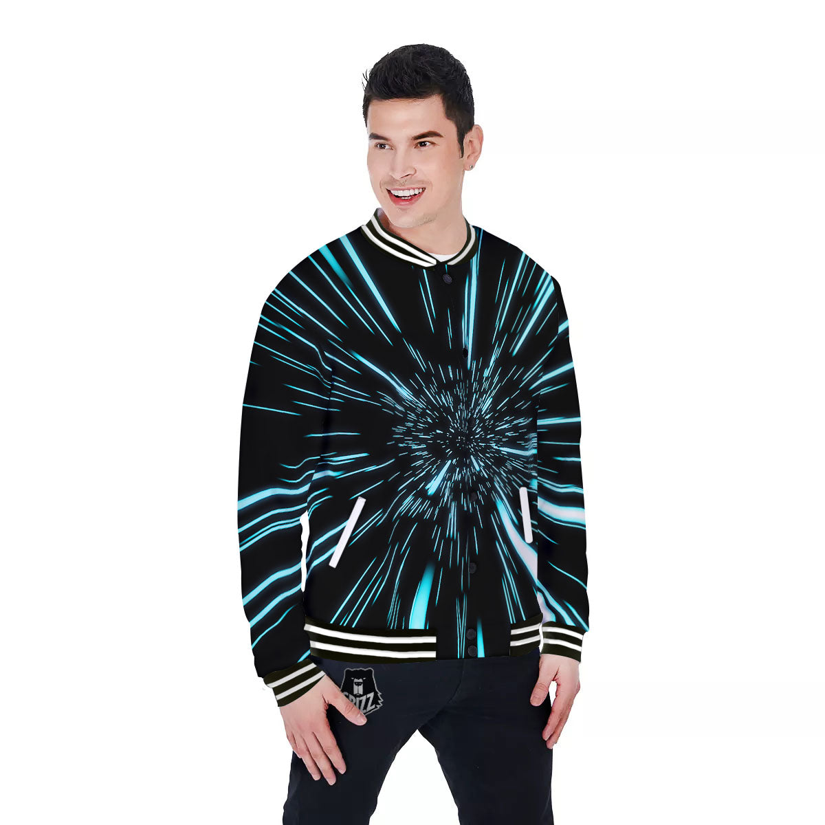 Hyperspace Galaxy Print Baseball Jacket-grizzshop