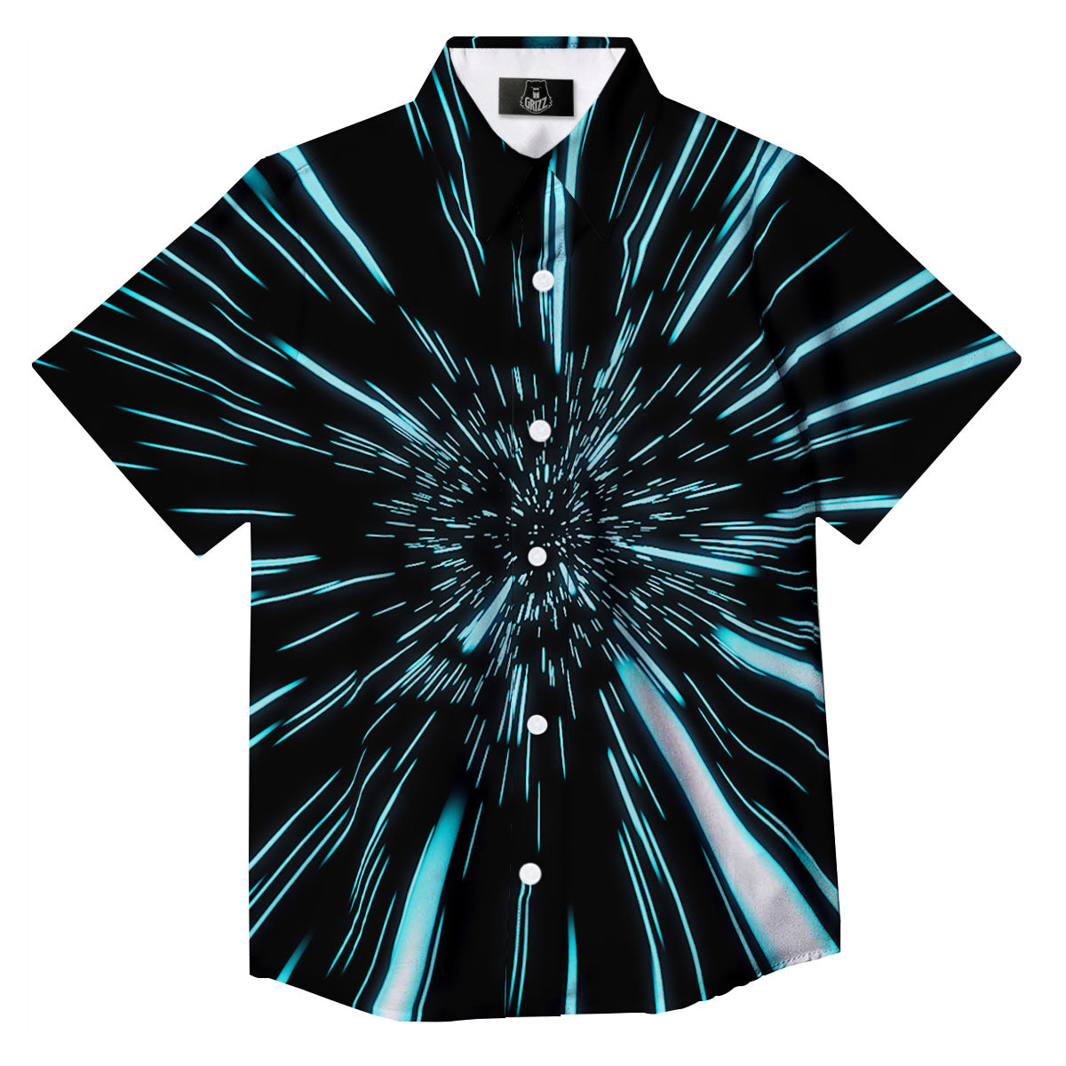 Hyperspace Galaxy Print Button Up Shirt-grizzshop