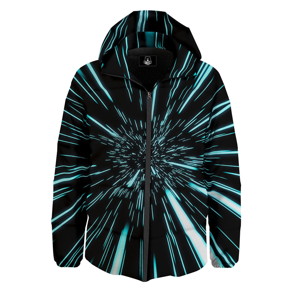 Hyperspace Galaxy Print Down Jacket-grizzshop
