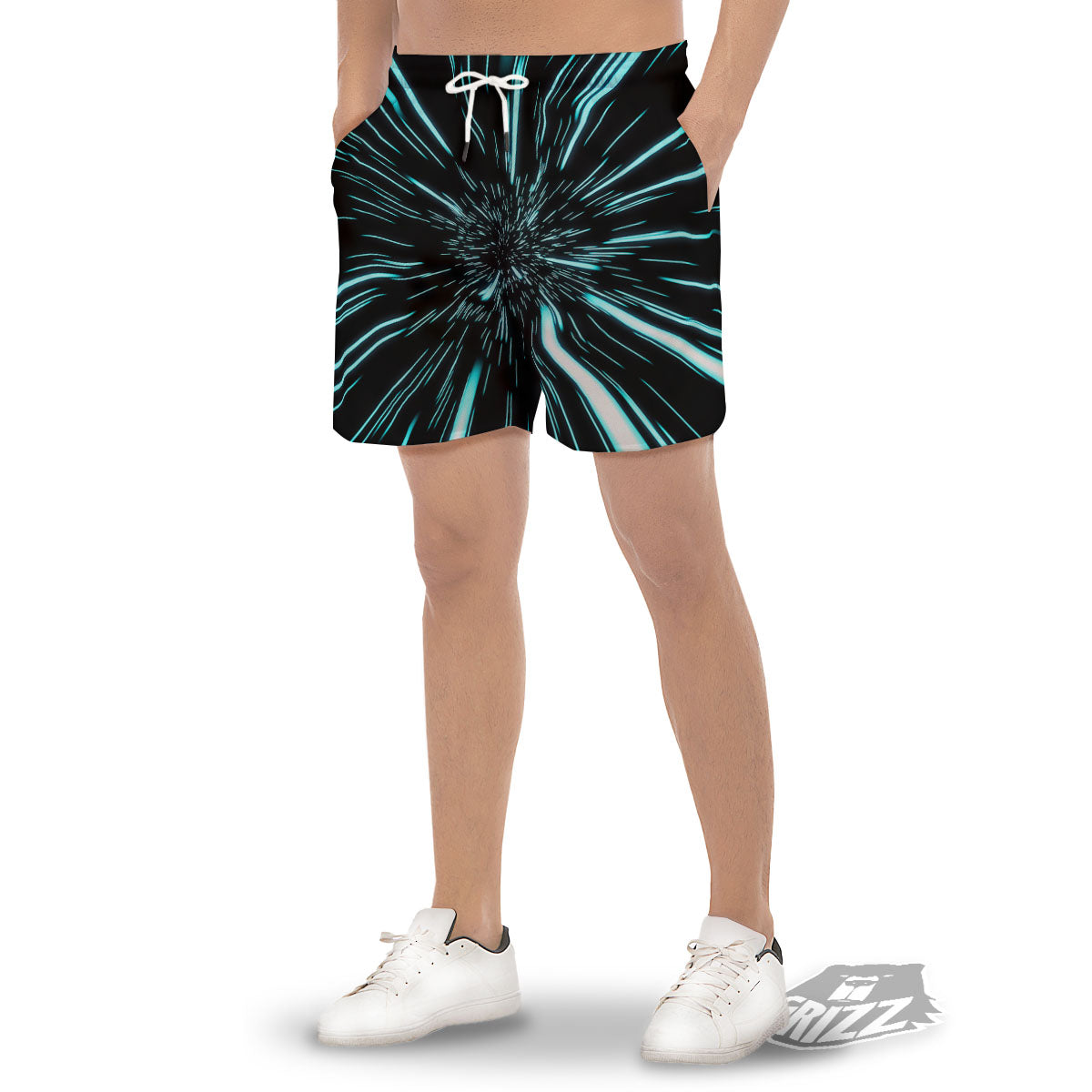 Hyperspace Galaxy Print Men's Gym Shorts-grizzshop