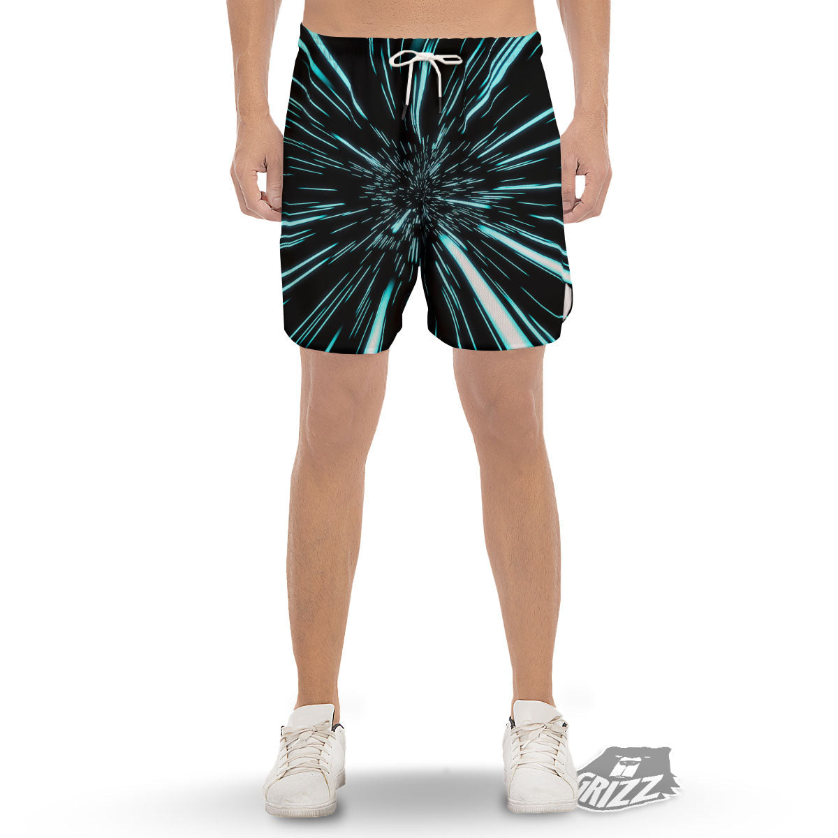 Hyperspace Galaxy Print Men's Gym Shorts-grizzshop