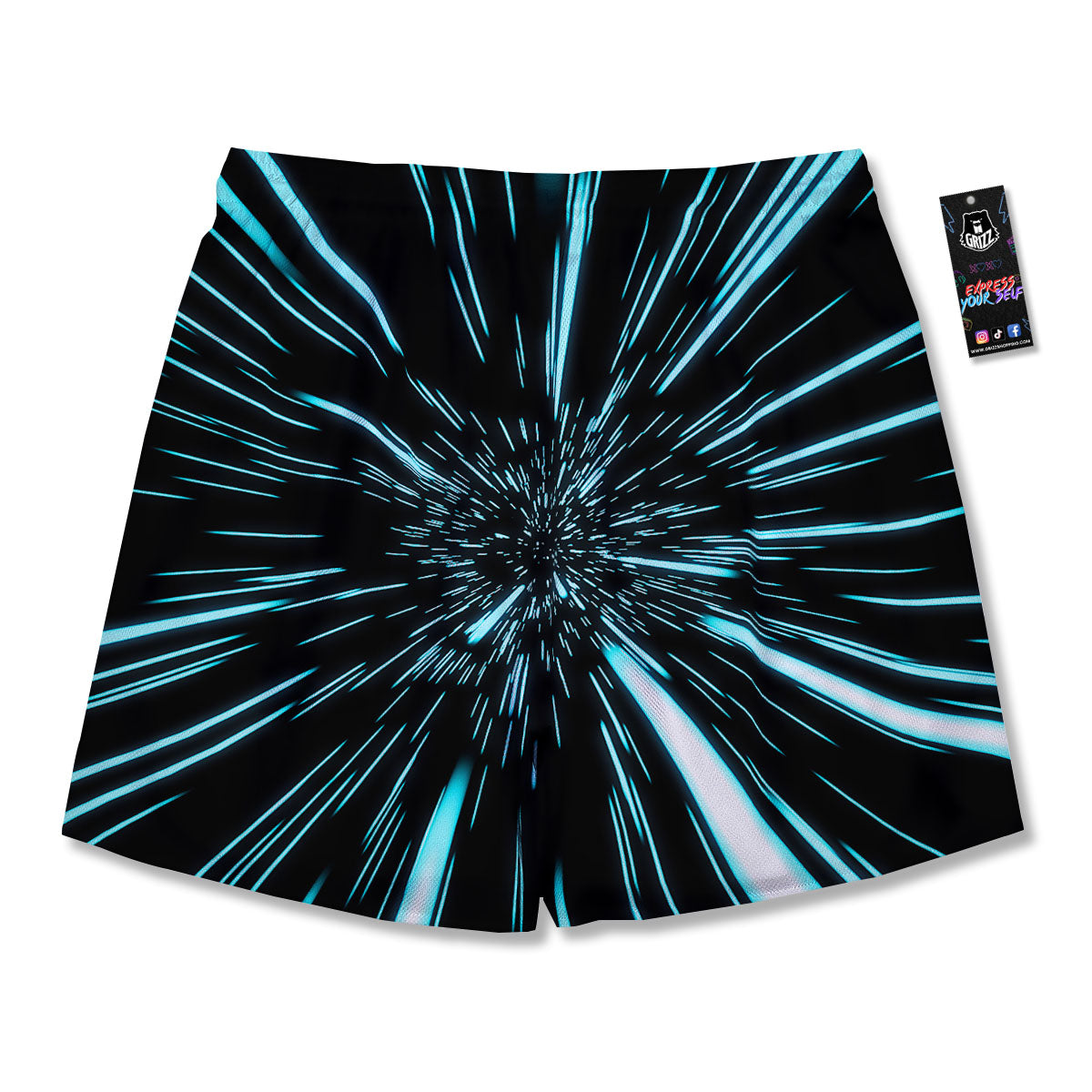 Hyperspace Galaxy Print Men's Running Shorts-grizzshop