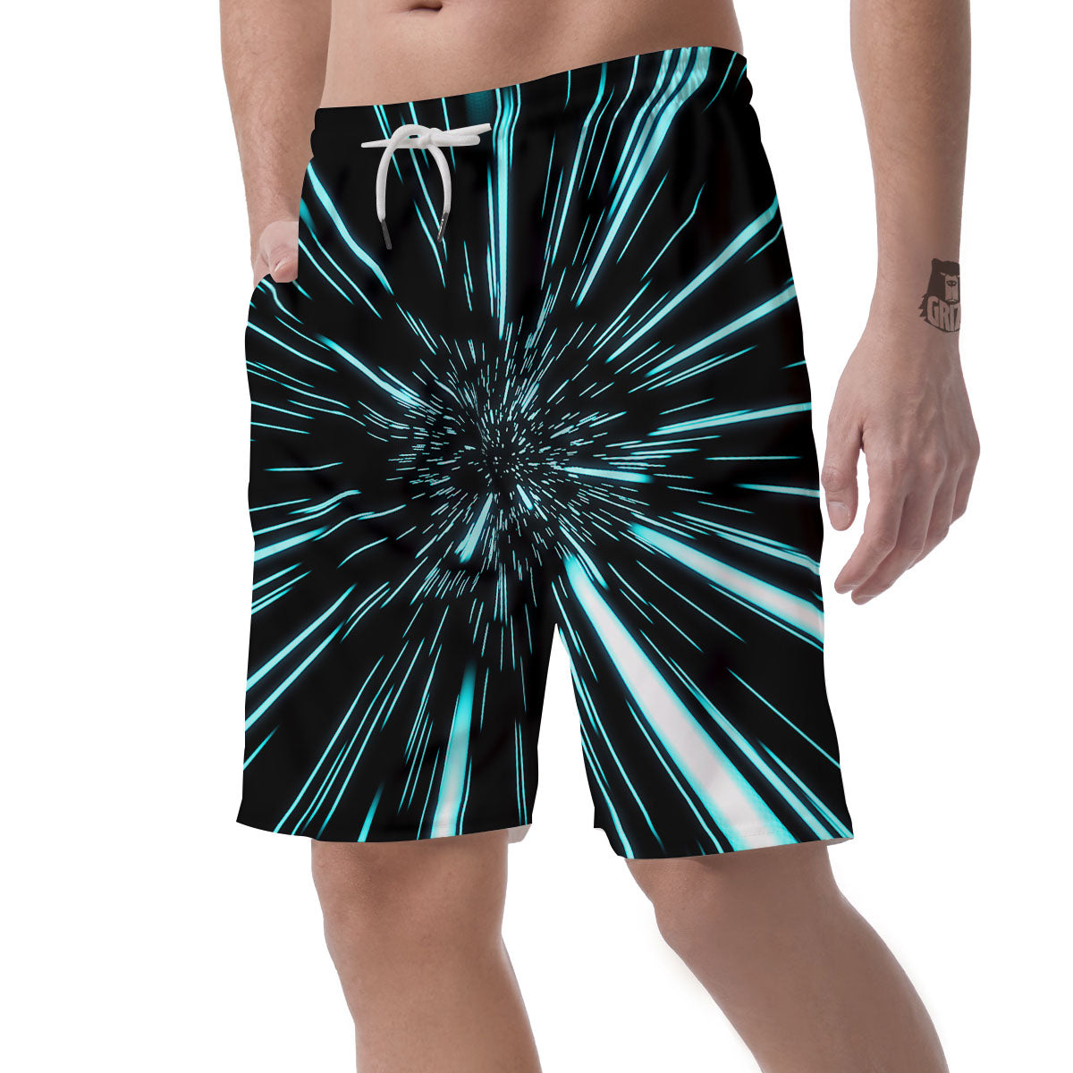 Hyperspace Galaxy Print Men's Shorts-grizzshop