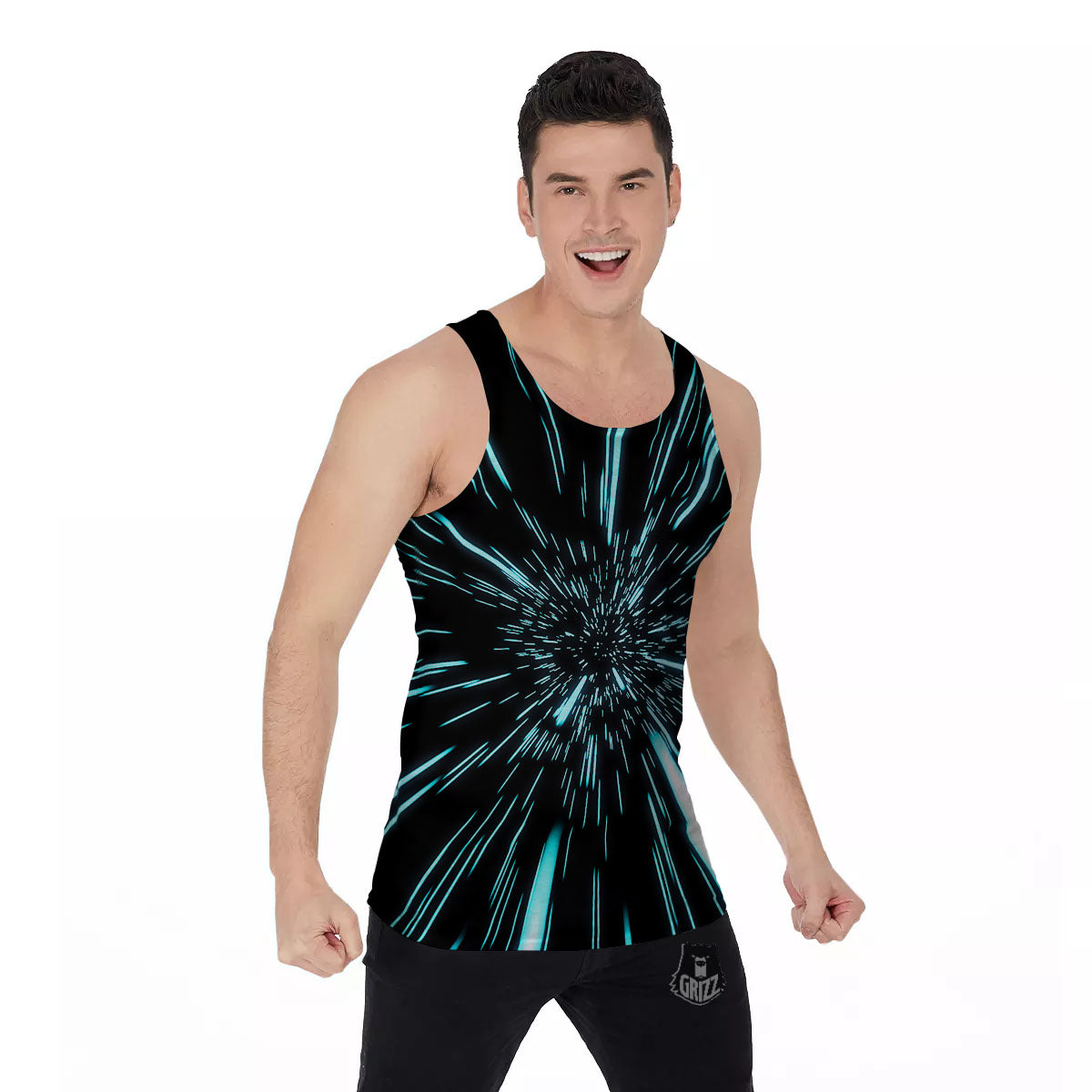Hyperspace Galaxy Print Men's Tank Top-grizzshop
