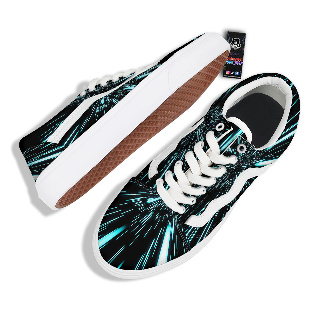 Hyperspace Galaxy Print Skate Shoes-grizzshop