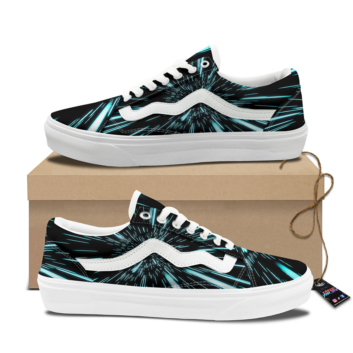 Hyperspace Galaxy Print Skate Shoes-grizzshop