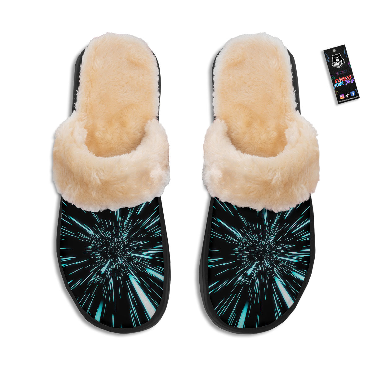 Hyperspace Galaxy Print Slippers-grizzshop