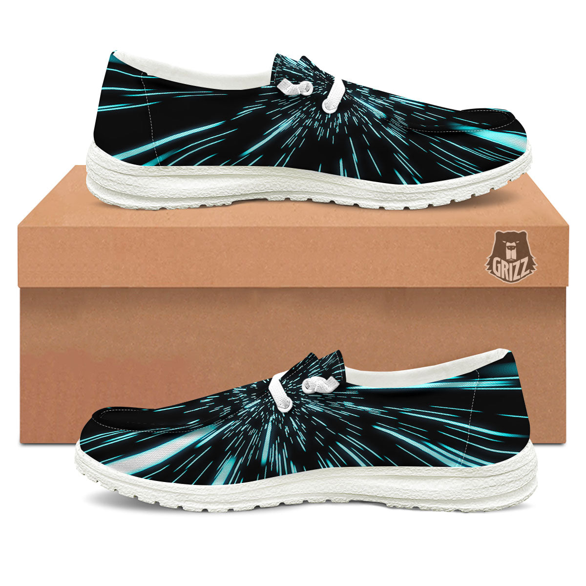 Hyperspace Galaxy Print White Loafers-grizzshop