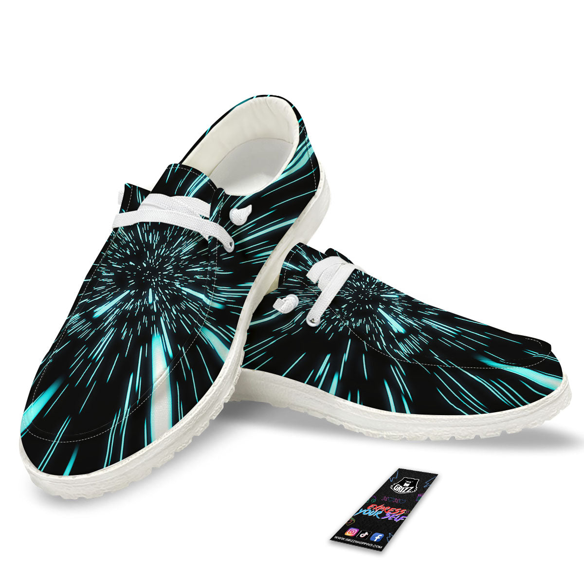 Hyperspace Galaxy Print White Loafers-grizzshop