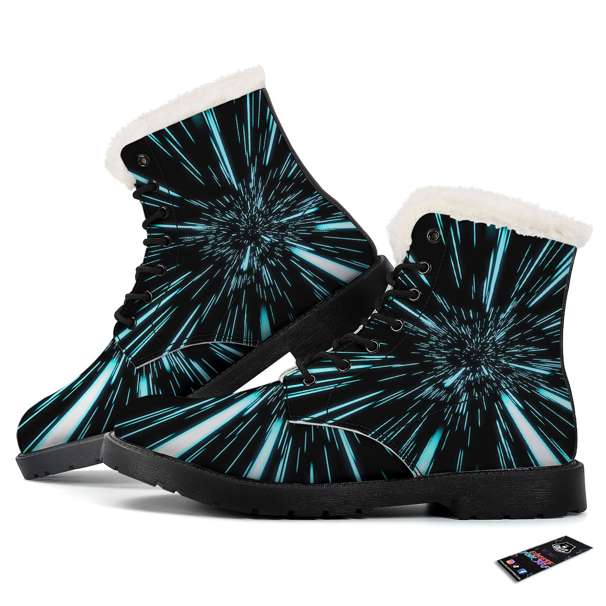 Hyperspace Galaxy Print Winter Boots-grizzshop