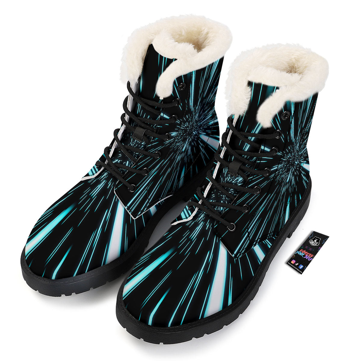 Hyperspace Galaxy Print Winter Boots-grizzshop