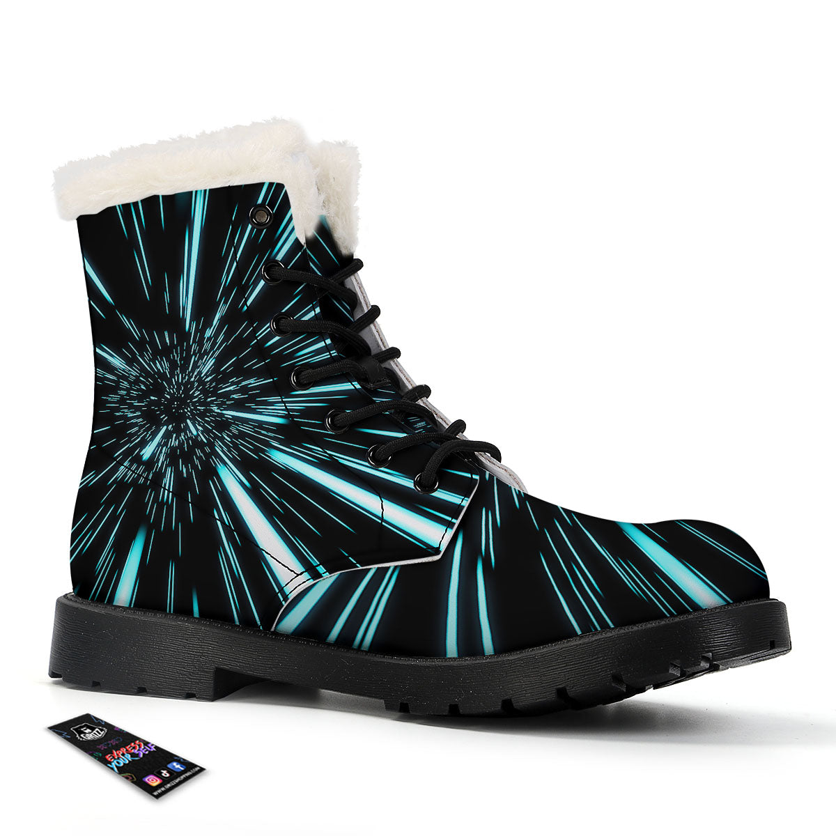 Hyperspace Galaxy Print Winter Boots-grizzshop