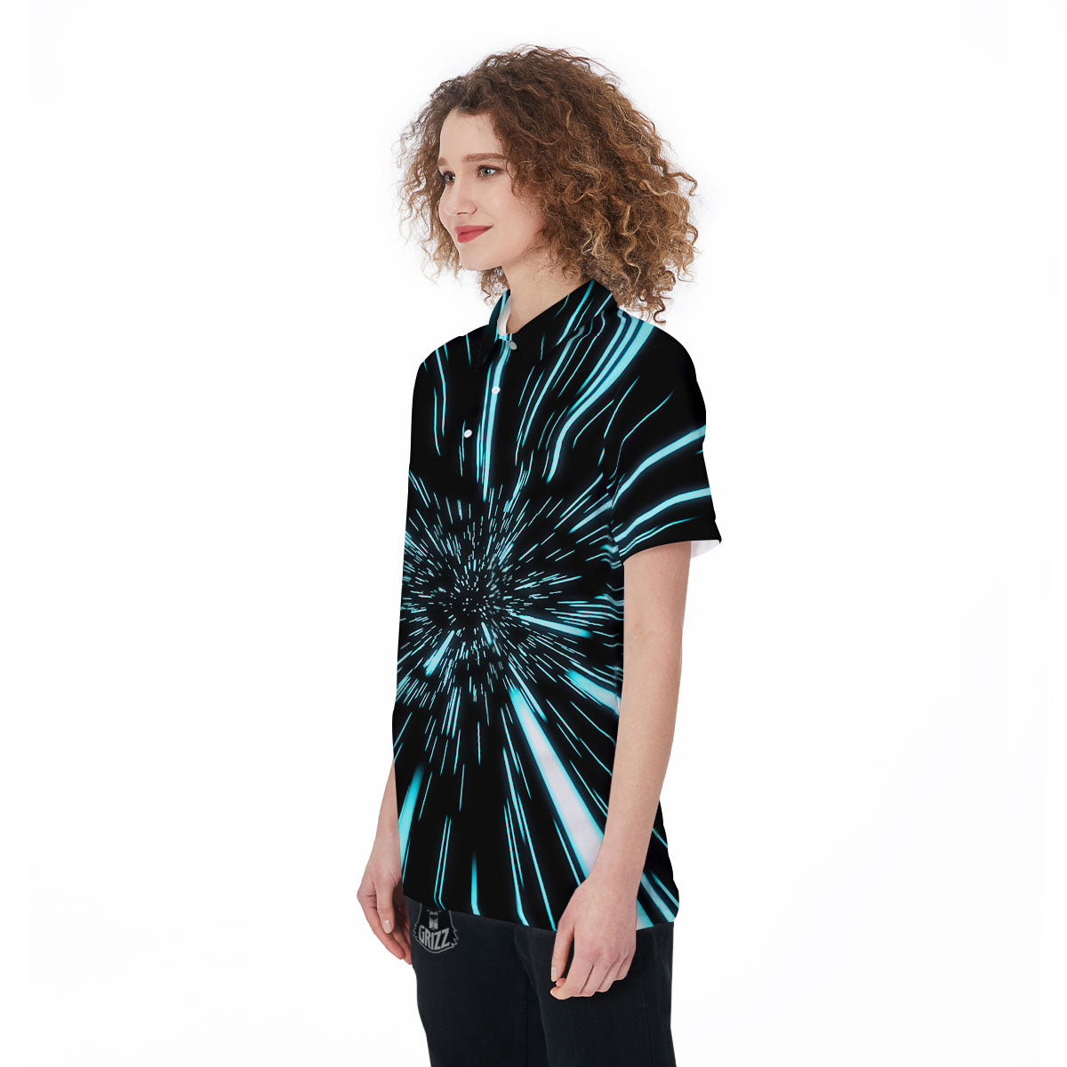 Hyperspace Galaxy Print Women's Golf Shirts-grizzshop