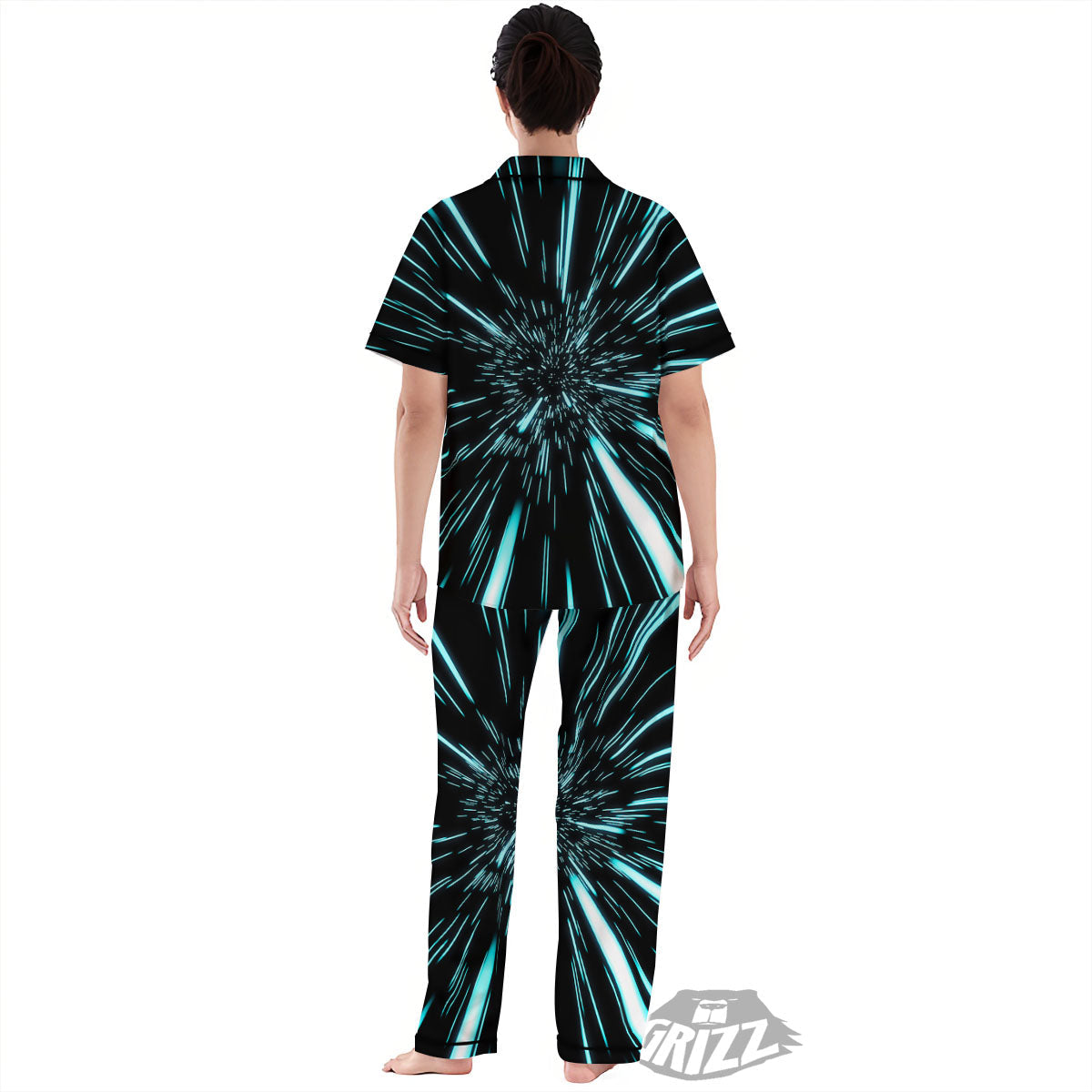 Hyperspace Galaxy Print Women's Pajamas Set-grizzshop