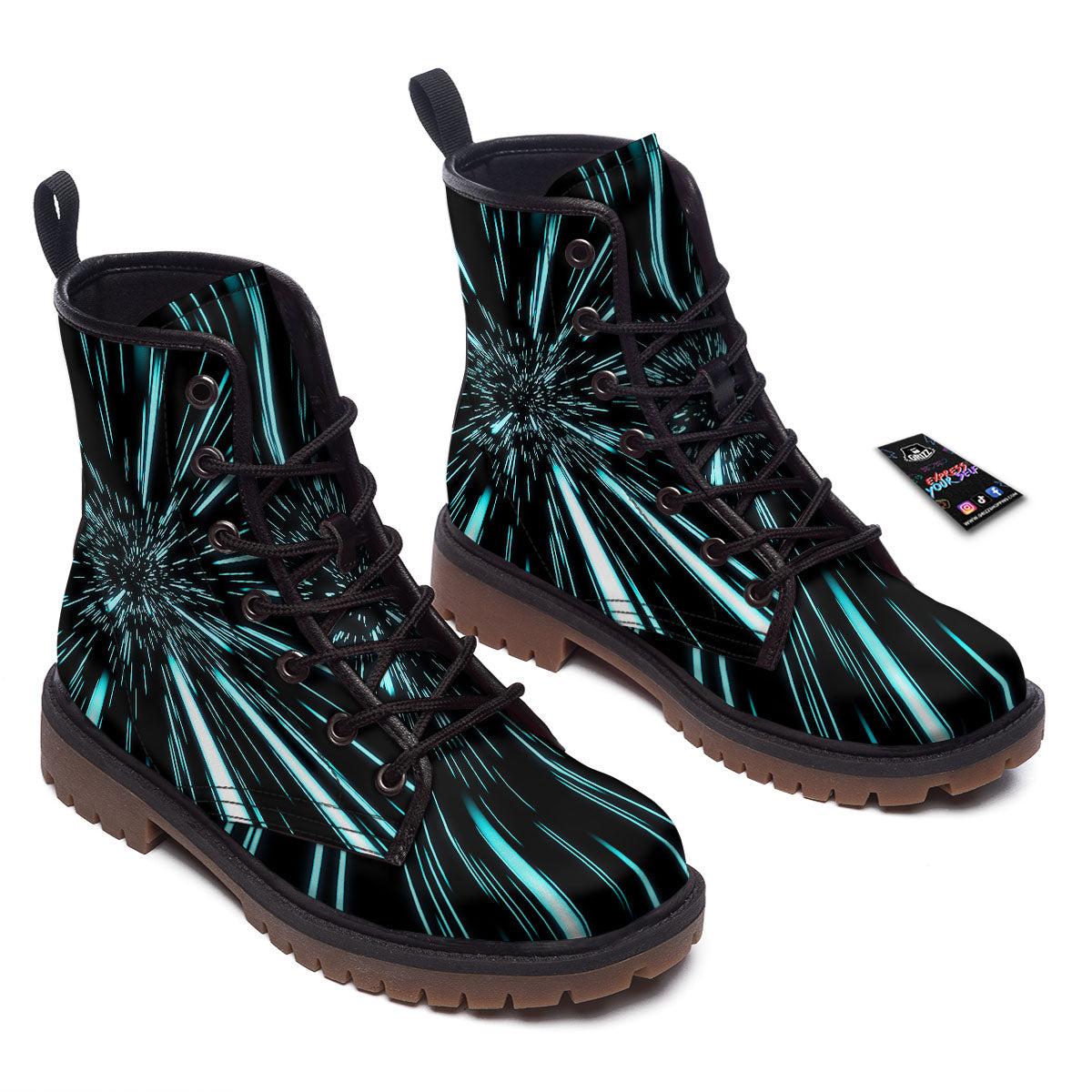 Hyperspace Galaxy Print Work Boots-grizzshop