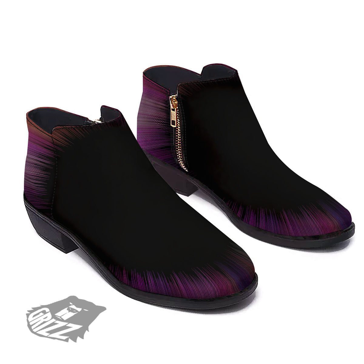 Hyperspace Purple Print Ankle Boots-grizzshop