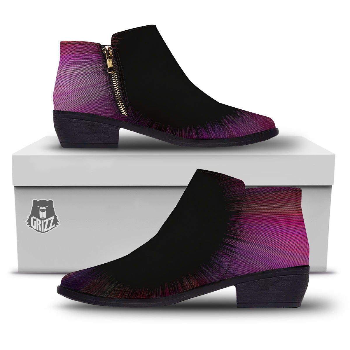 Hyperspace Purple Print Ankle Boots-grizzshop