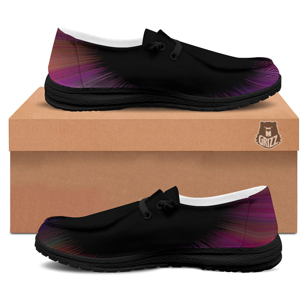 Hyperspace Purple Print Black Loafers-grizzshop