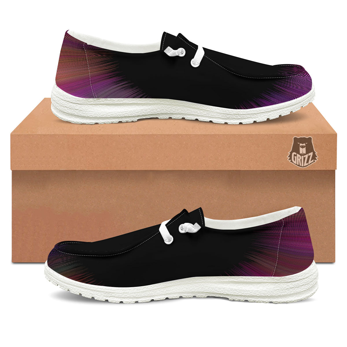 Hyperspace Purple Print Black Loafers-grizzshop