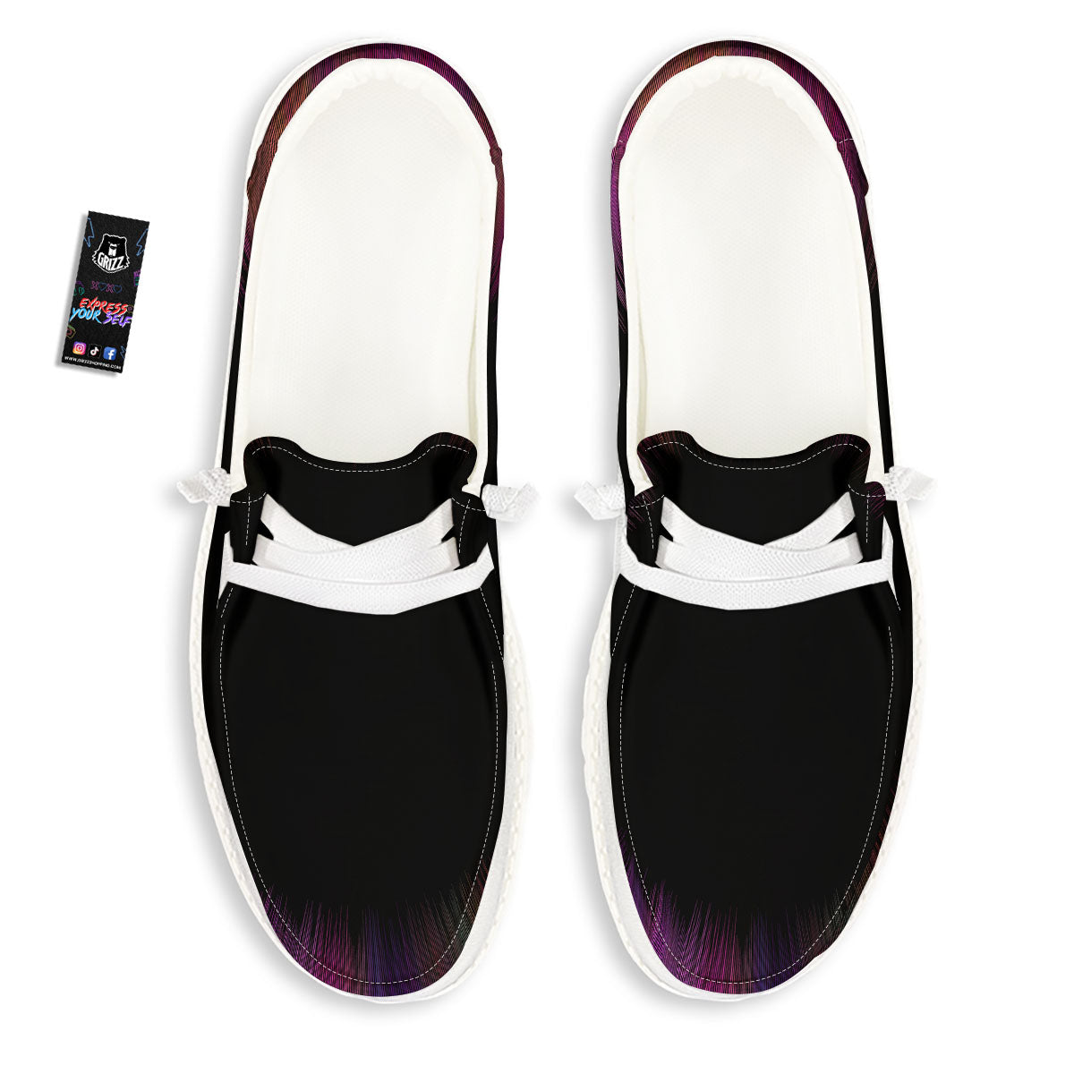 Hyperspace Purple Print Black Loafers-grizzshop