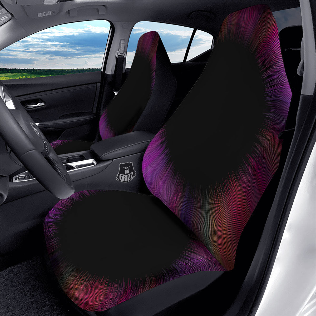 Hyperspace Purple Print Car Seat Covers-grizzshop