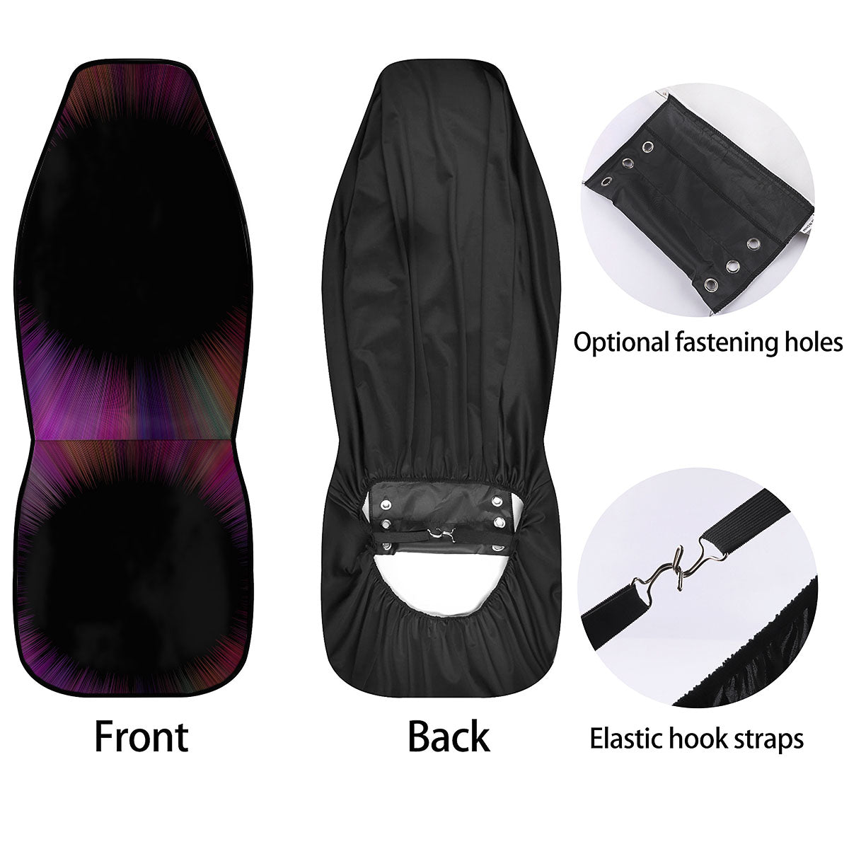 Hyperspace Purple Print Car Seat Covers-grizzshop