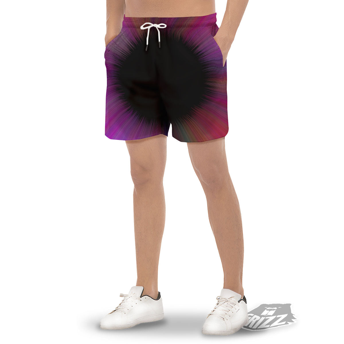 Hyperspace Purple Print Men's Gym Shorts-grizzshop