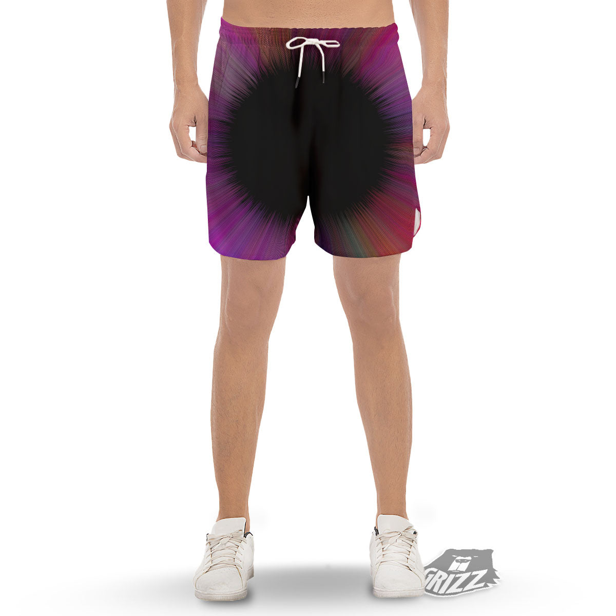 Hyperspace Purple Print Men's Gym Shorts-grizzshop