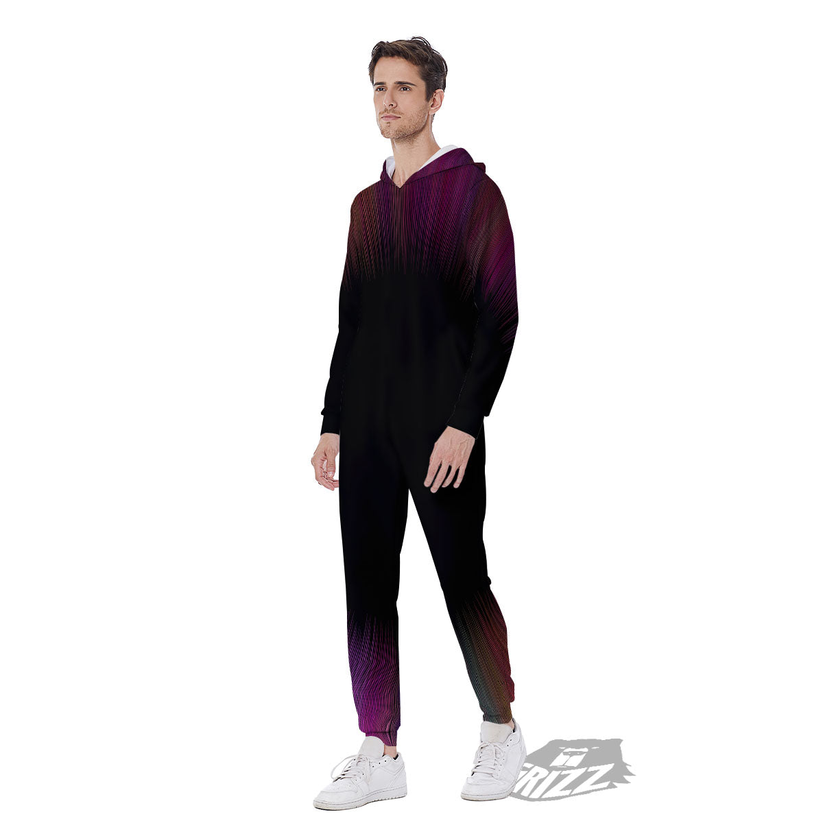 Hyperspace Purple Print Men's Jumpsuit-grizzshop