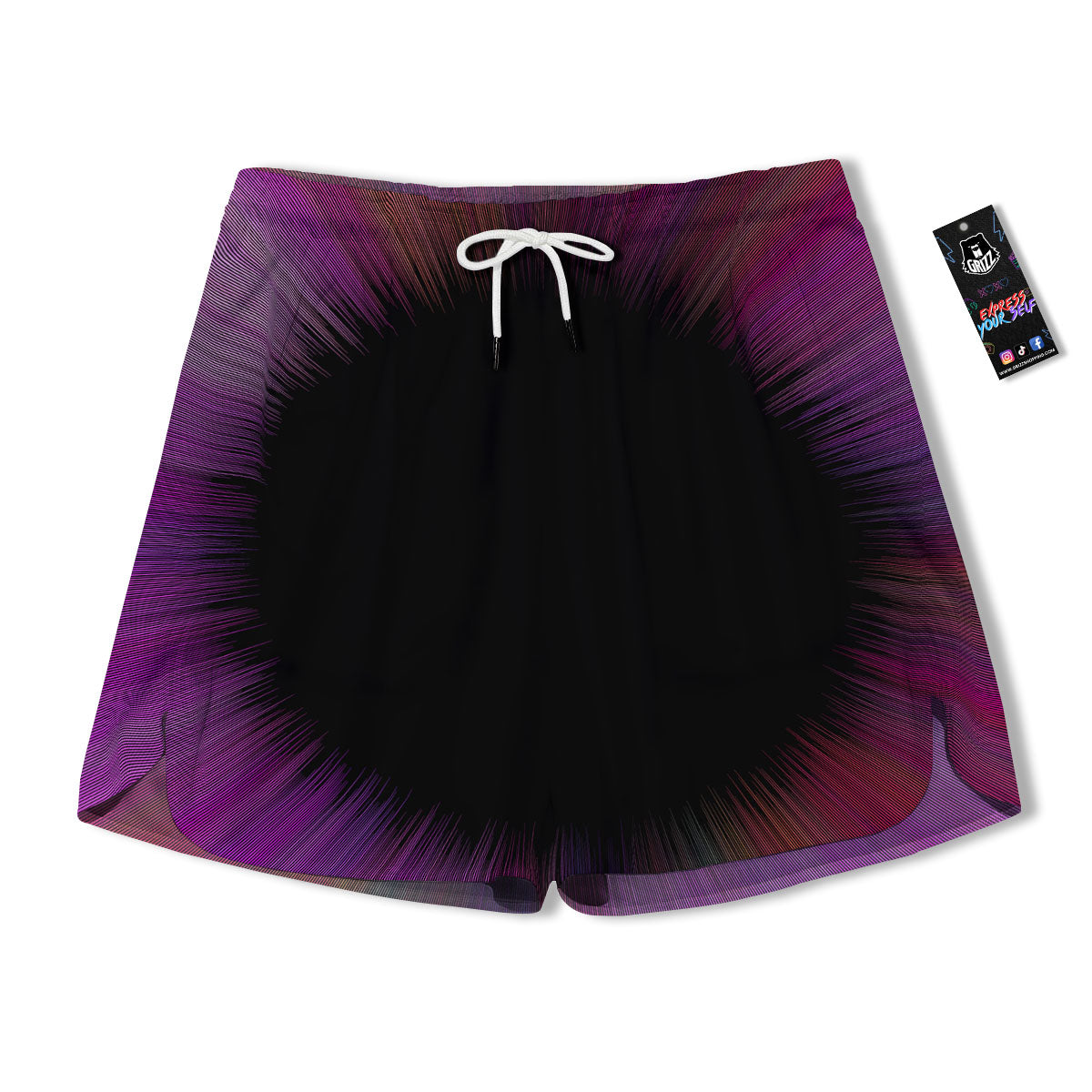 Hyperspace Purple Print Men's Running Shorts-grizzshop