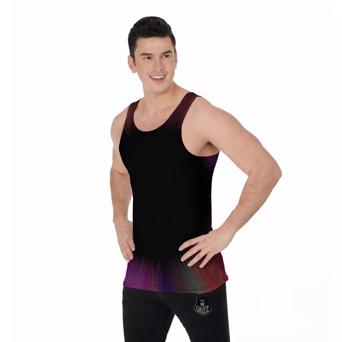Hyperspace Purple Print Men's Tank Top-grizzshop