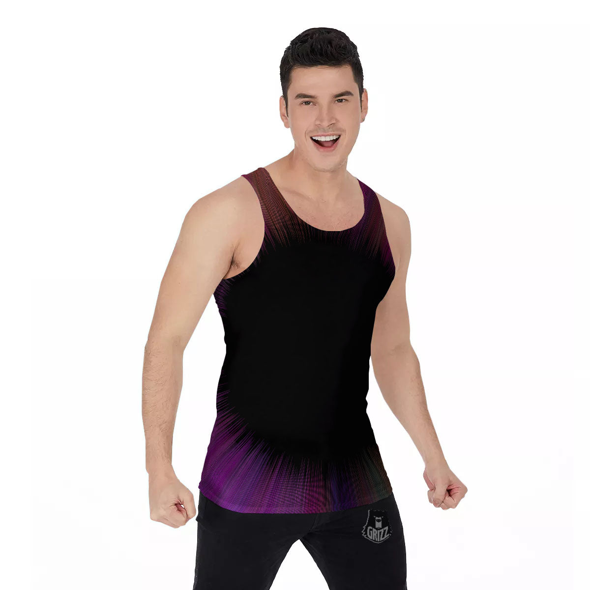 Hyperspace Purple Print Men's Tank Top-grizzshop