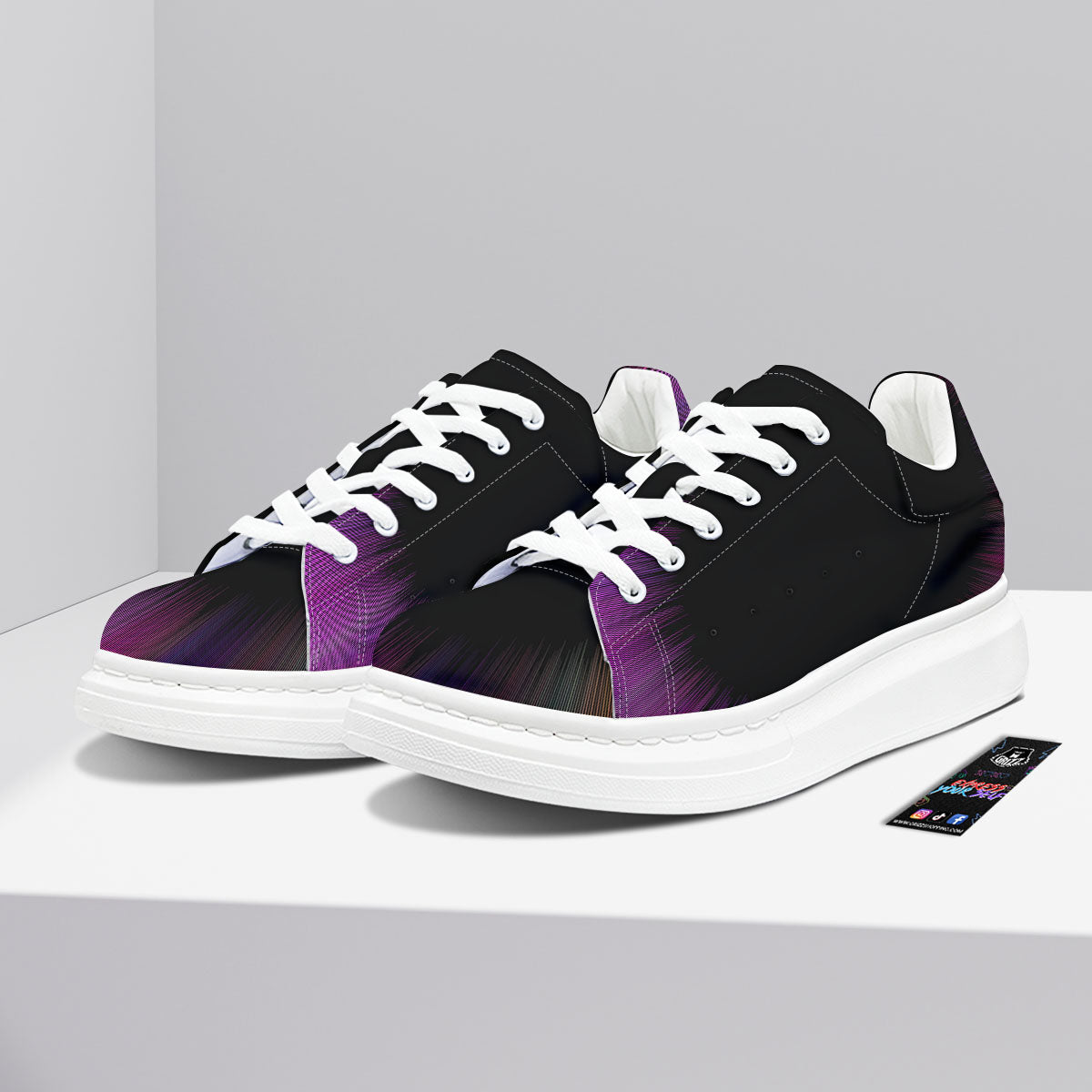 Hyperspace Purple Print Platform Shoes-grizzshop