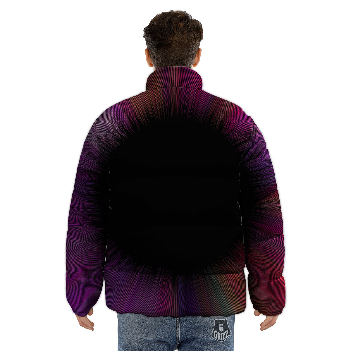 Hyperspace Purple Print Puffer Jacket-grizzshop
