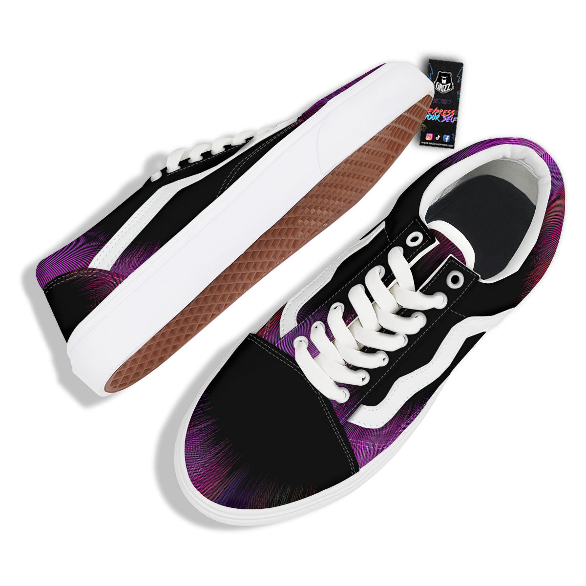 Hyperspace Purple Print Skate Shoes-grizzshop