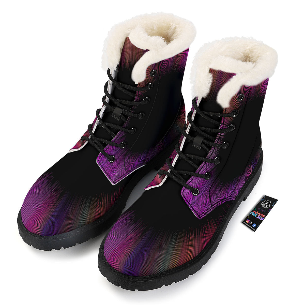 Hyperspace Purple Print Winter Boots-grizzshop